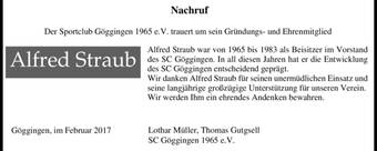 Nachruf Alfred Straub