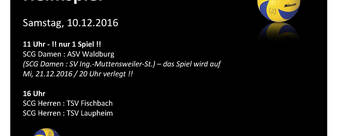 Volleyball aktuell - Heimspiel - Änderung !
