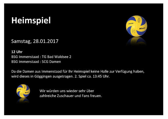 Heimspiel Damen 28.01.2017