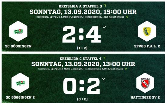 Ergebnisse 13.09.2020